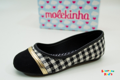 Sapatilha Molekinha Preta e Branca