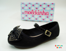 Sapatilha Molekinha Preta e Dourada