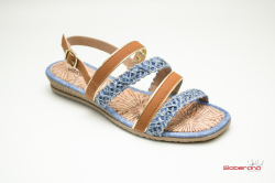 Sandlia Mississipi rasteira jeans