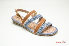 Sandália Mississipi rasteira jeans