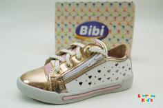 Tênis Bibi Dourado e Branco